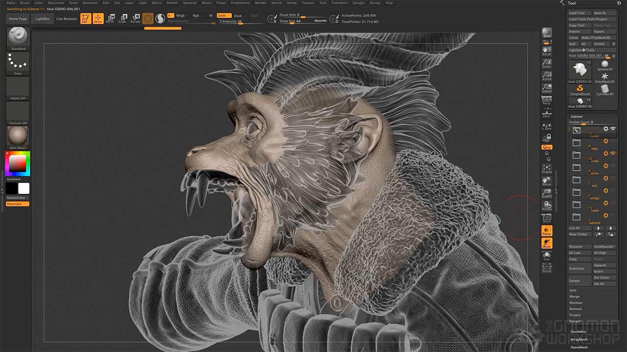 zbrush cut a model apart