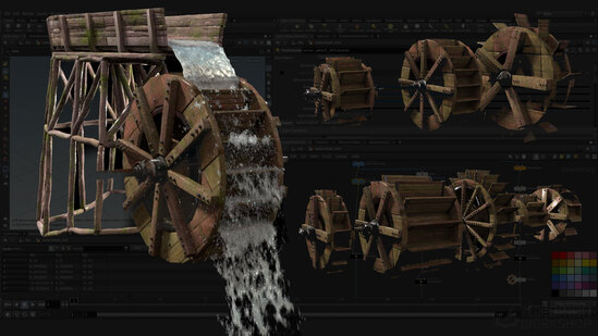 Create a Procedural Waterwheel Simulation in Houdini
