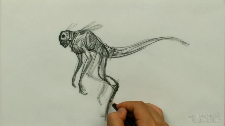 Dragonfly Alien - Thumbnailing and Rough Sketch