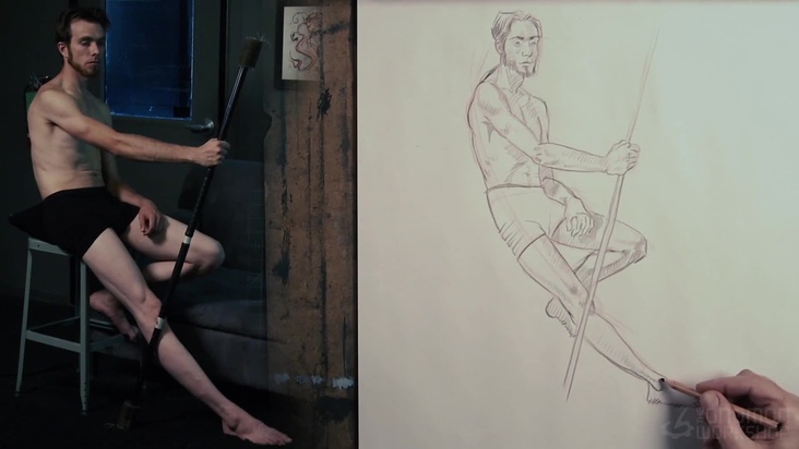 One long pose with emphasis on tone