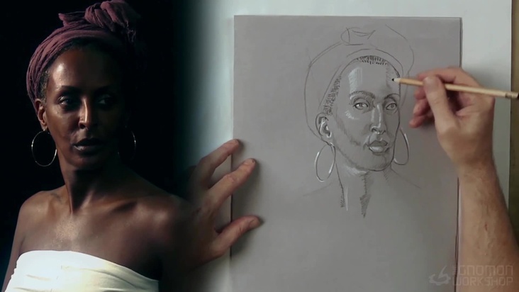 Twenty minute pose using toned paper