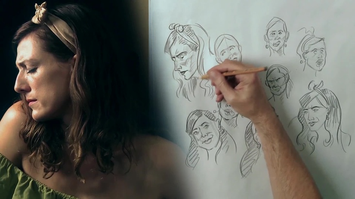 Two minute expression poses in perspective