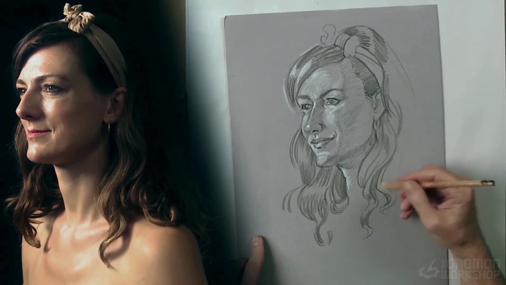 Twenty minute long pose using toned paper