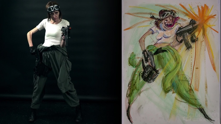 Acting and spontaneity with dry and wet mixed media, part 2.