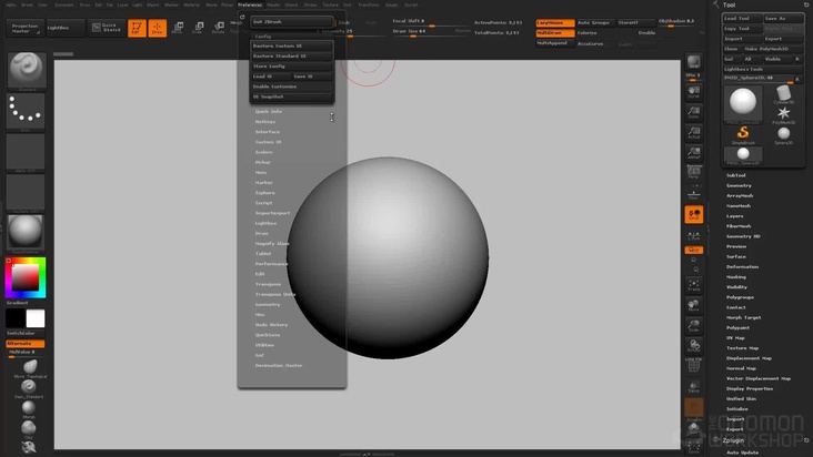 Custom ZBrush UI