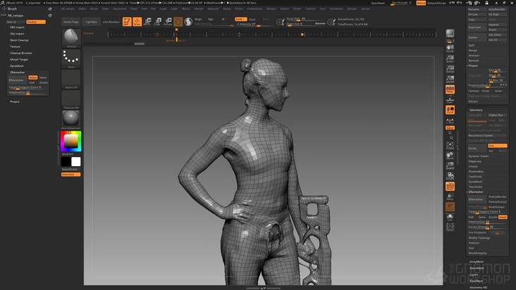 ZBrush Part 03 - Examination, Clean Up, Dynameshing and ZRemeshing