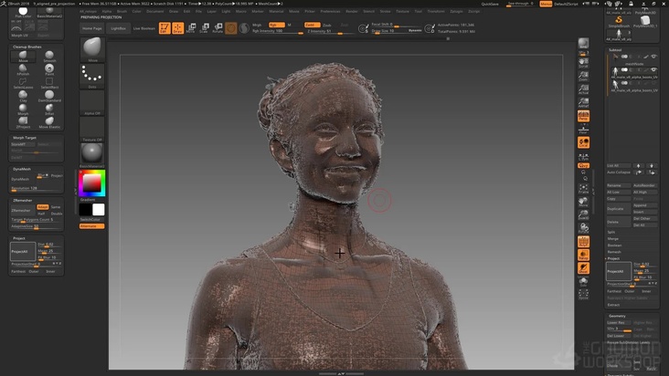ZBrush Part 08 - Projecting the 3D Scan Data