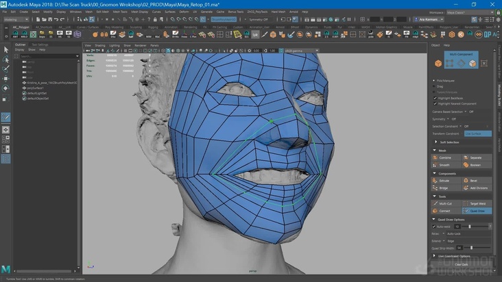 Maya Part 01 - Retopologizing the Face with Maya