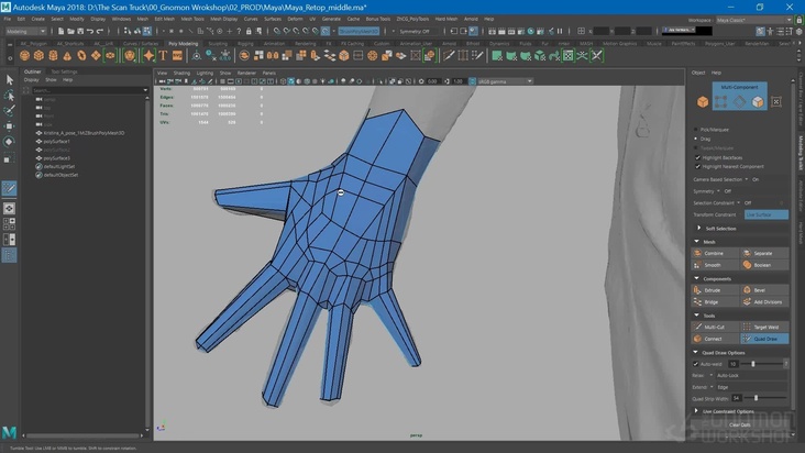 Maya Part 03 - Retopologizing the Fingers and Hands in Maya