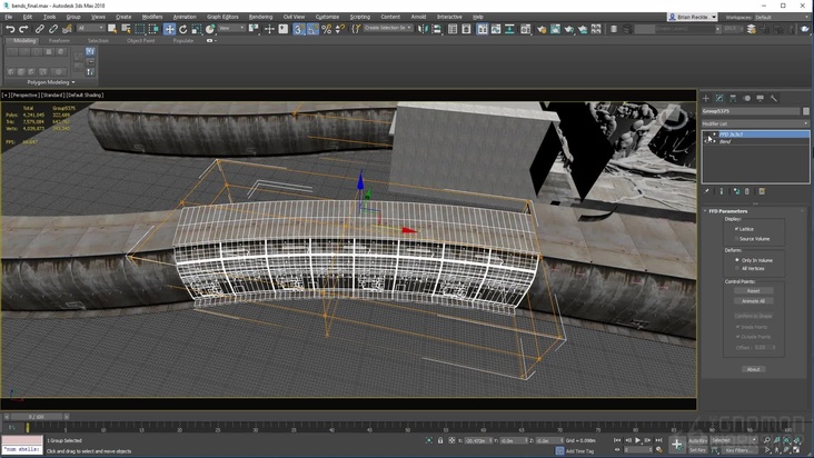 Final Modeling and UVs Using 3DSMAx and VRayNext