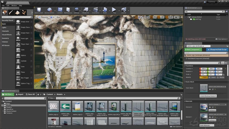 Unreal Scene Assembly, Lighting and Post Process