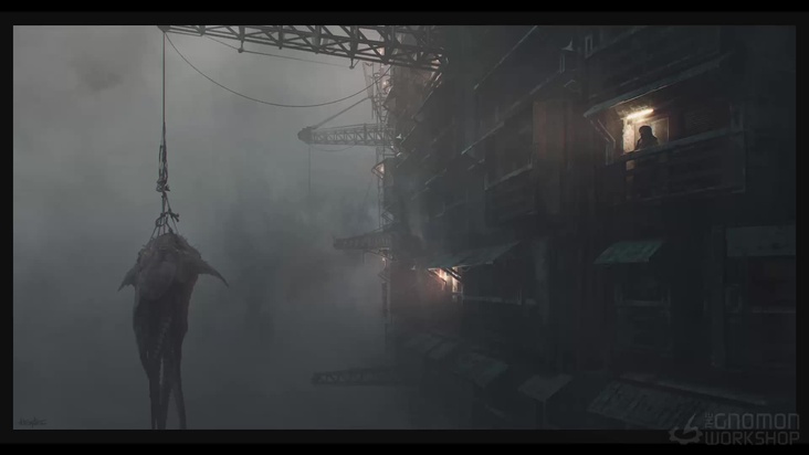 Fishing Village: Mixing 2D & 3D techniques for Environment Concept illustration