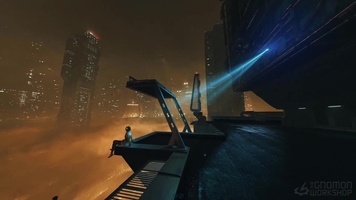 Sci-Fi City Rooftop: Creating the Final Polished 360° 2D Illustration — Part 2