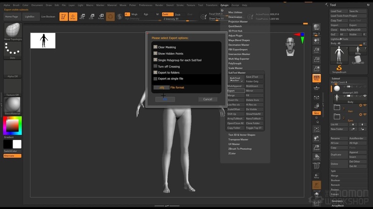 Modeling — Exporting Geo from ZBrush