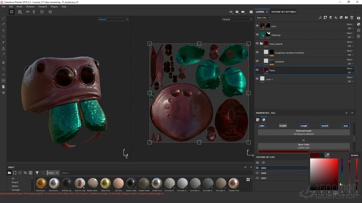 Paint spider's exoskeleton in Substance Painter