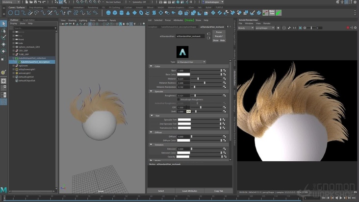 Hairstyle Tube Groom Rendering in Arnold — Part 1
