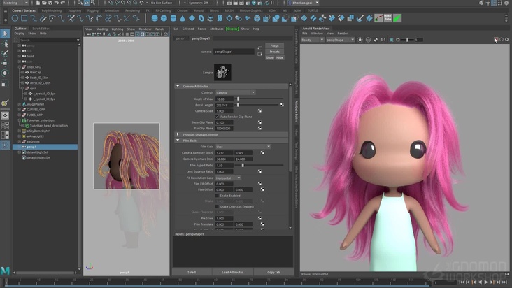 Hairstyle Tube Groom Rendering in Arnold — Part 2