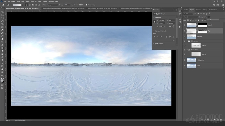 Combining the Environment with HDRI Pano in Photoshop