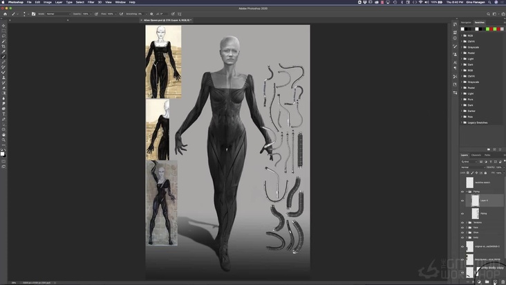 Painting Suit Detail-Sculpted Elements in Photoshop