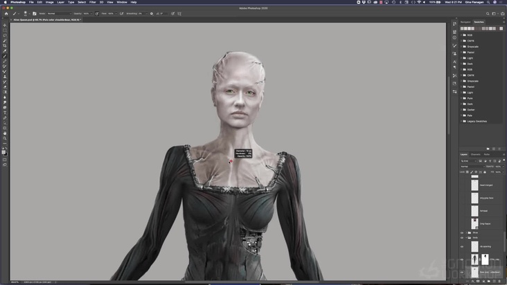 Adding Color to Costume Designs in Photoshop