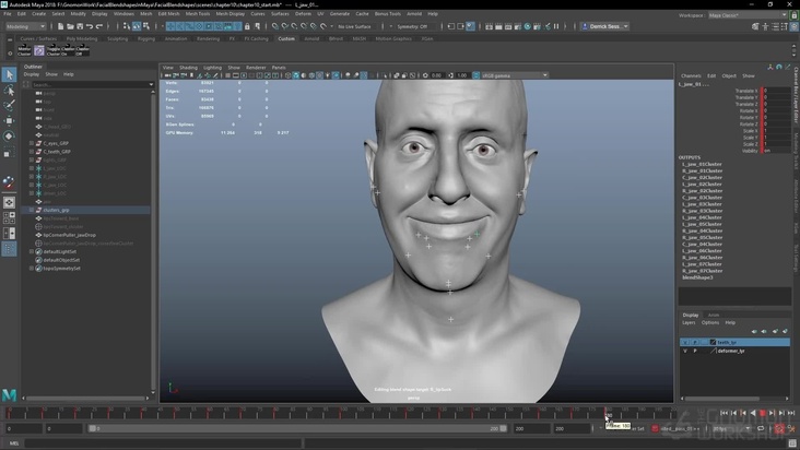 Creating Jaw Blendshapes in Maya