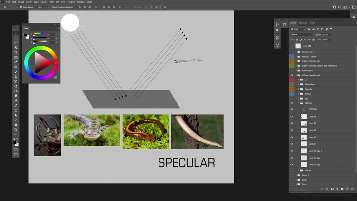 Discussing Creature Materials for 2D Designs