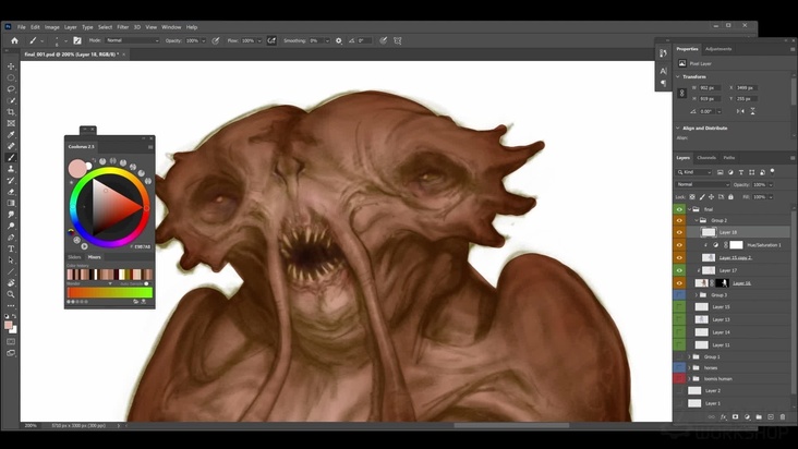 Two-Color Iteration for 2D Creature Design 