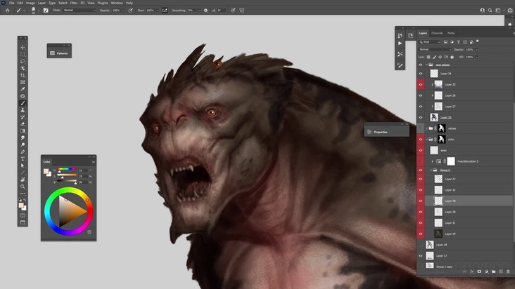 Warts and All: Designing a Creature in Photoshop — Color