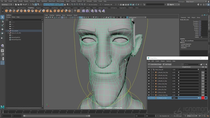 Nose, Cheeks & Lip Blendshapes in Maya
