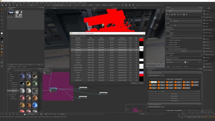 Freeze a Complete Material Using Multichannel Bake Points