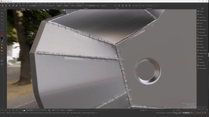 Displacement Preview in Mari & Maya Test Scene Plus RenderMan Setup