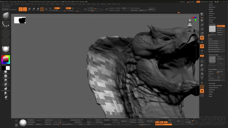 Applying Displacement Maps in ZBrush