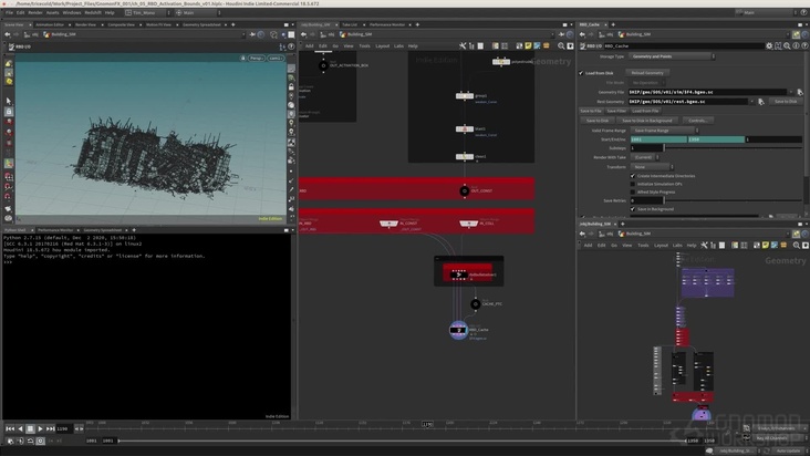 Bombs Pyro Burst Source Debris in Houdini  — Part 1