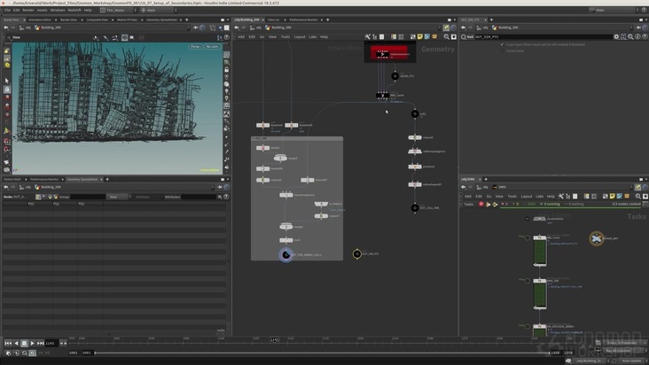 Setup of Secondaries in Houdini