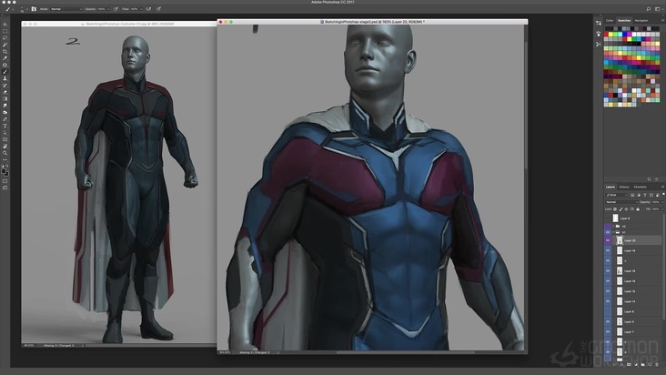 Sketching Costume Options in Photoshop