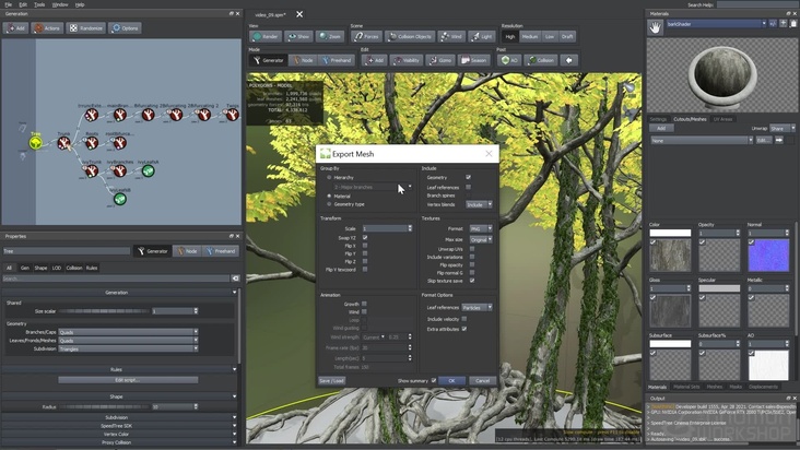Exporting a Tree into Houdini