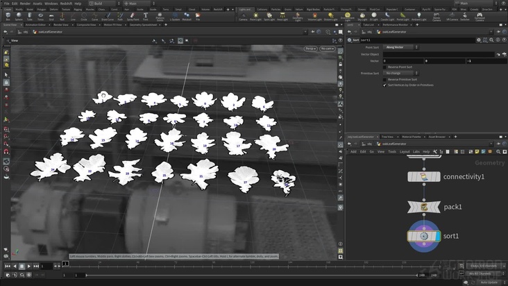 Generating High-Poly Leaves from Atlas in Houdini