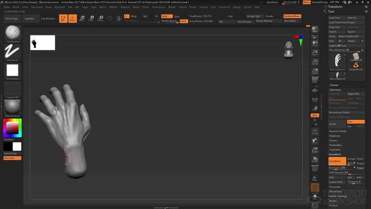 Hand Sculpt Blockout