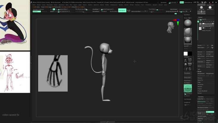 Blocking the Mesh With Primitives in ZBrush