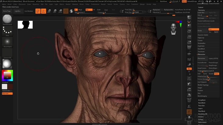 Polypainting the Character in ZBrush