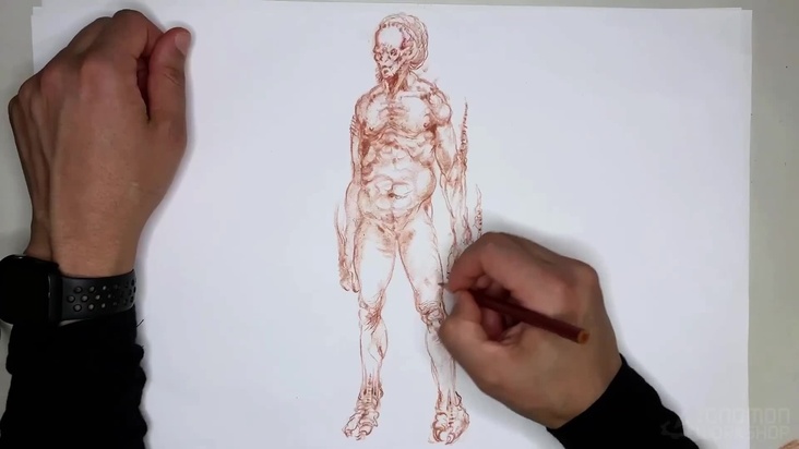 Initial Character Design on Paper With Pencil