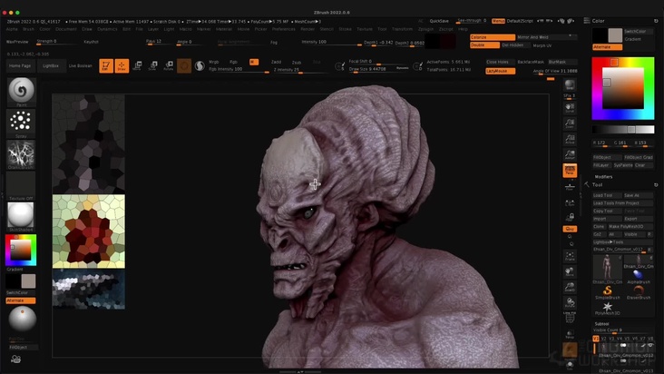 Polypainting a Character in ZBrush