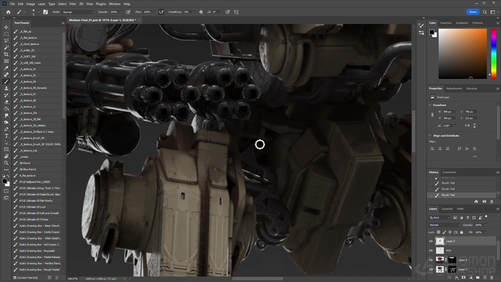 Photoshop Mech Design Paintover
