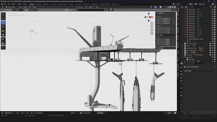 Drawing the Scene with Blender’s Grease Pencil