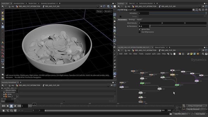 RBD & FLIP Interaction Simulation