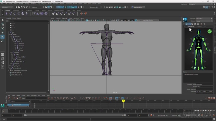 Characterizing Your Rig in Maya to Receive Mocap Data