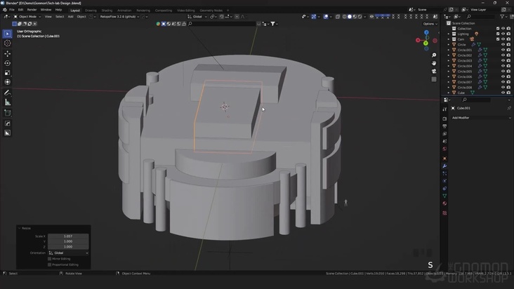 3D Block-Out in Blender