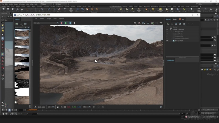Look Dev of the Environment Build in Houdini/V-Ray