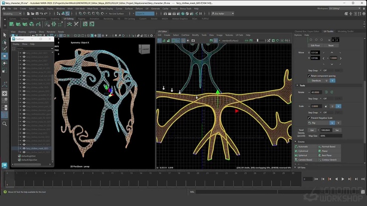 Create UVs for the Fairy Character: Mask