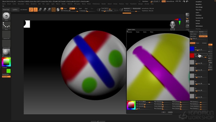 Using the Adjust Color Tool